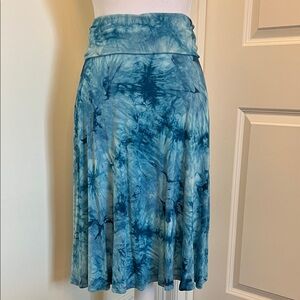 Lock & Love Tie-Dye Women's Teal Skirt S